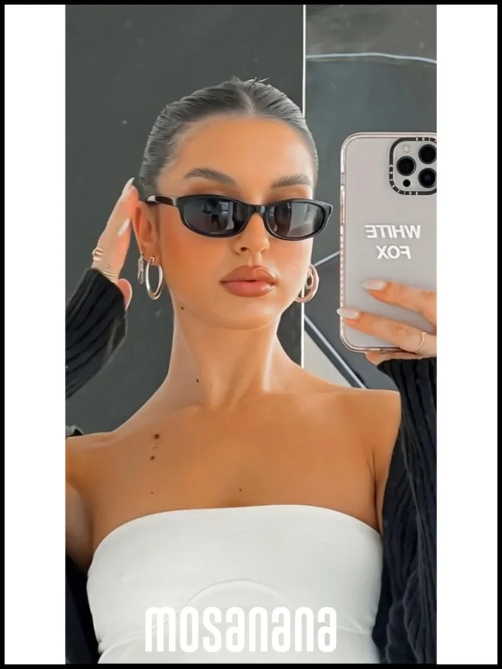 Cat Eye Sunglasses for Women Retro Y2K Narrow Frame with UV400 Protection